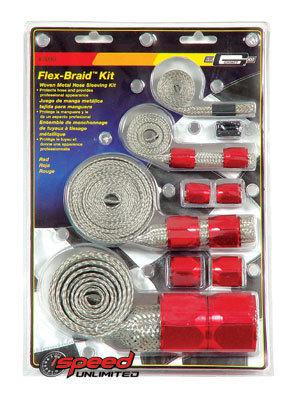 Mr. gasket 8090 flex-braid hose sleeving kit red