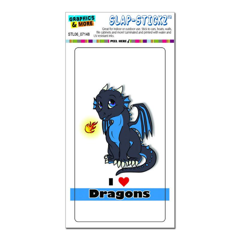 Dragon baby i love heart dragons blue - slap-stickz™ window bumper sticker