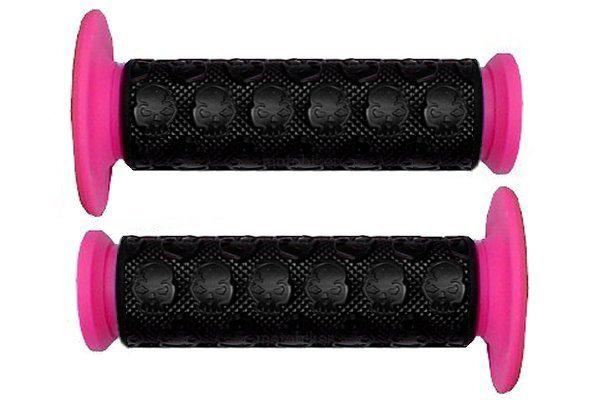 Suzuki dirt bike enduro motocross motorcycle mx pink skull gel hand grips