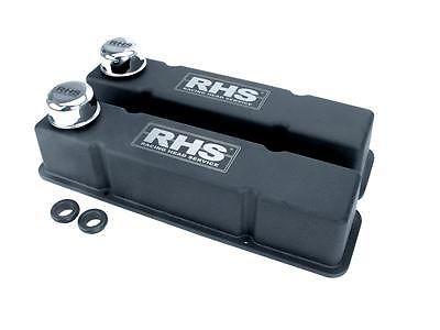 Rhs valve covers vc-12000 chevy sbc 283 305 350 400 black wrinkle