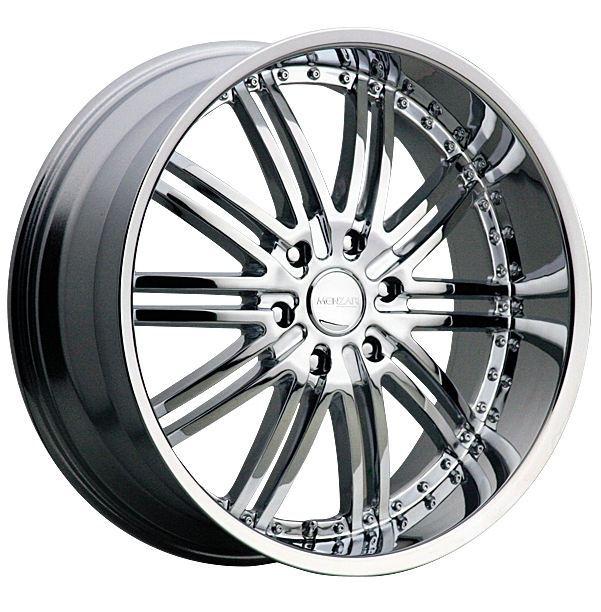 22" x 9.5" & 22" x 10" chrome menzari z08 vim mustang 350z staggered rims wheels