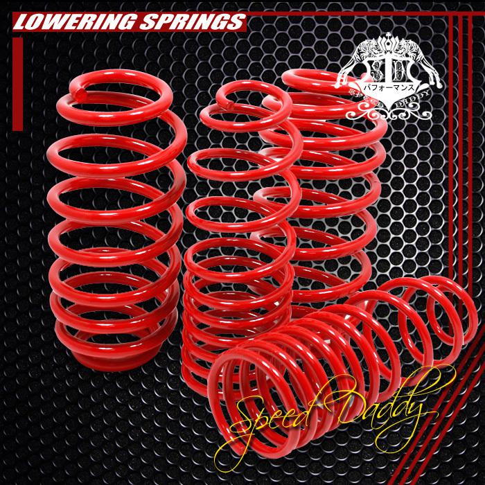 1.5" drop racing suspension lowering springs/spring 96-01 audi a4 fwd 4dr red