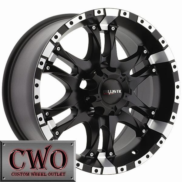 20 black wizard wheels rims 6x139.7 6 lug titan tundra gmc chevy 1500 sierra