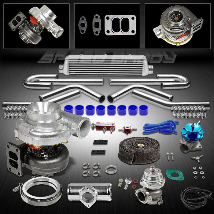 T70 9pc t3 universal turbo kit stage iii turbocharger+intercooler+wastegate+bov