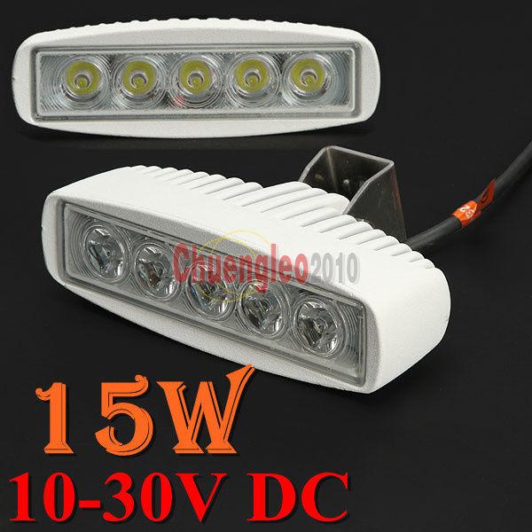 2x white 15w led work light offroad spot lamp flood beam 12v24v car atv boat 4x4