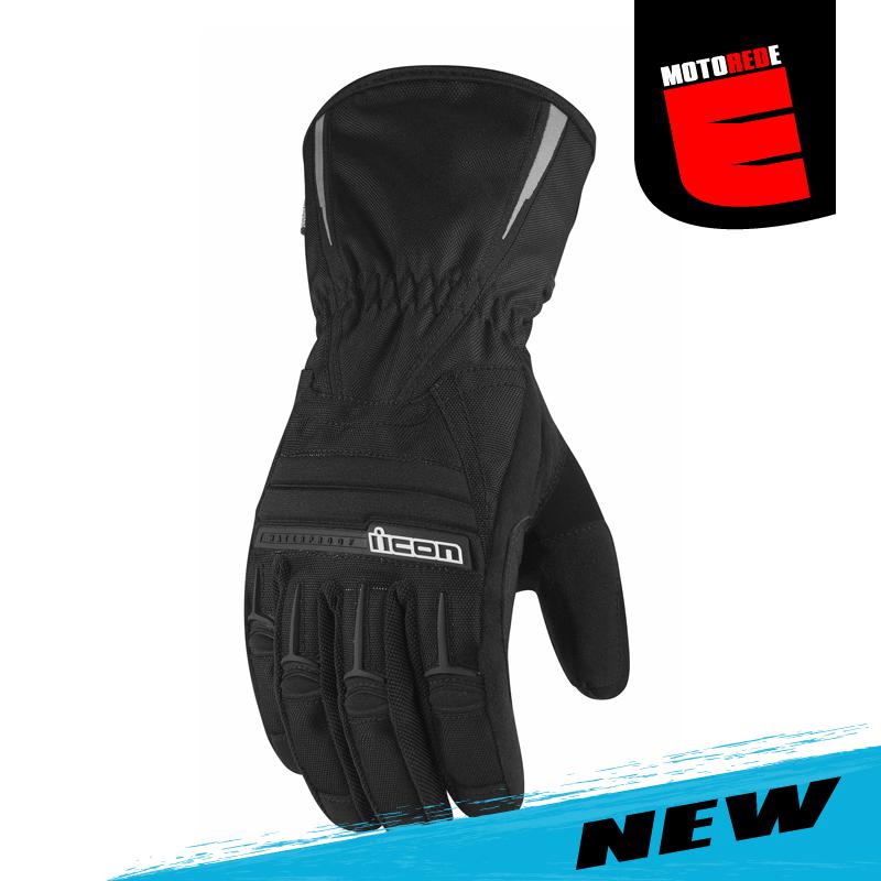 Icon womens pdx waterproof textile motorcycle riding glove black large lg l