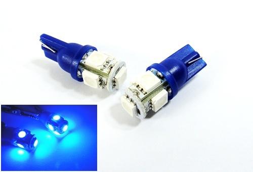 Blue 5 high power smd led parking turn signal blinker light drl 161 168 194 t10