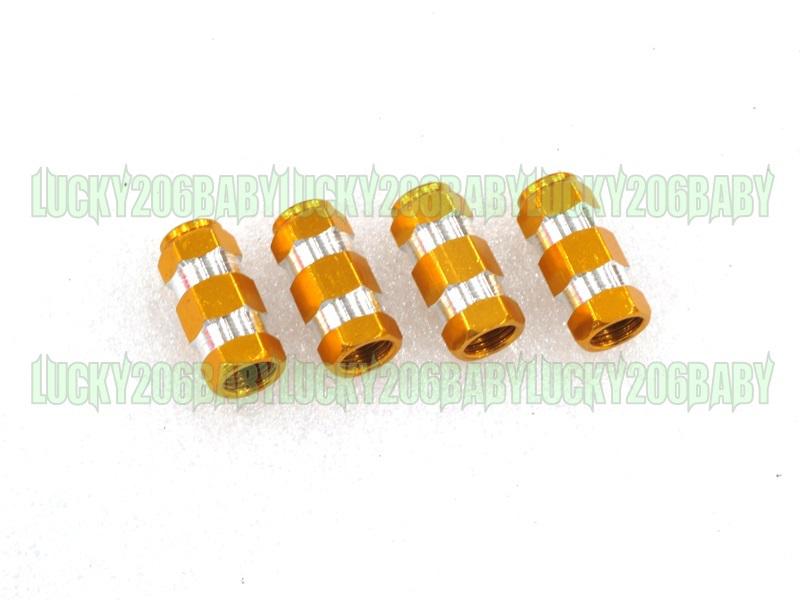 Tyre valve dust cap bults for bike car 4pcs gold