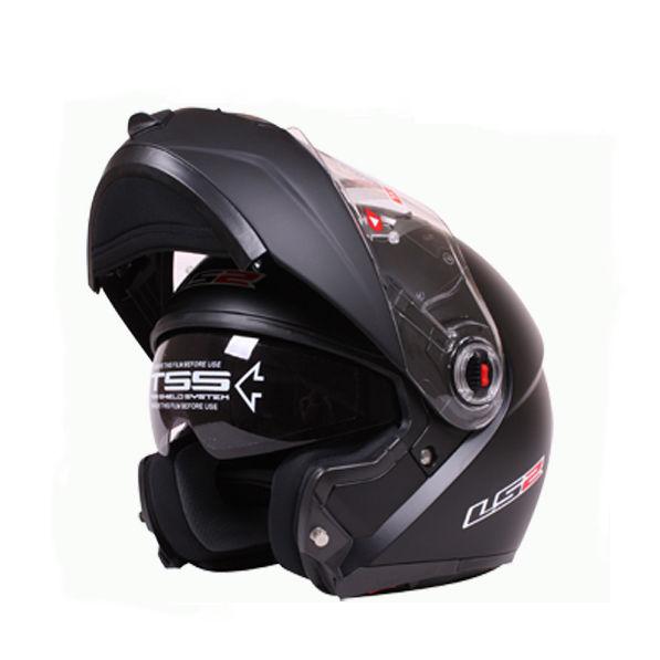 Helmet motorcycle ls2 double lens matt black size xl new