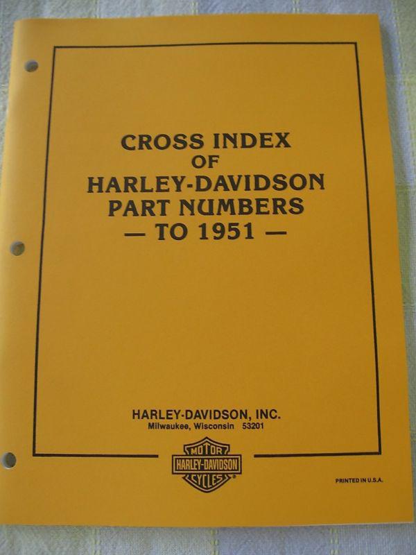 Harley parts catalog 1951 cross reference wl wla ohv sv