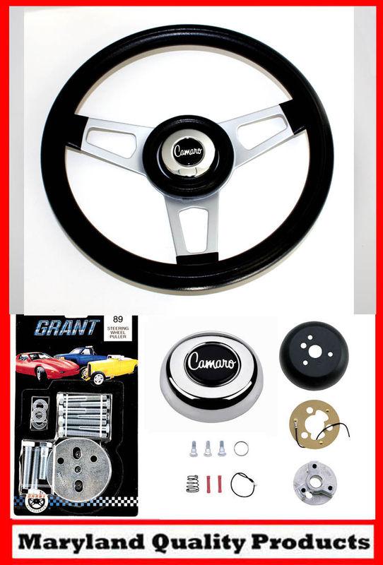 1967 camaro grant black steering wheel camaro center 13.75" shallow dish