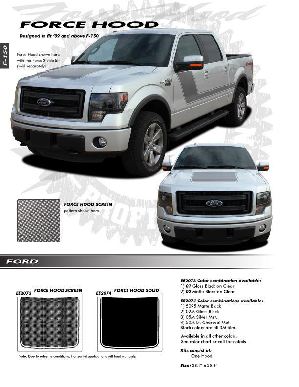 Ford f-150 truck hood / 3m vinyl graphics decals stripes emblems trim kit 2009 +