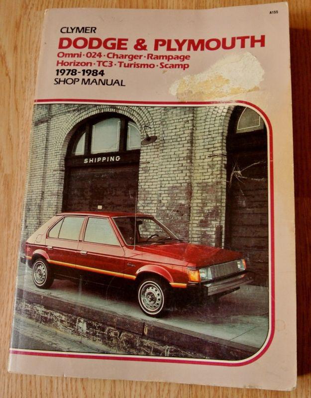 Clymer dodge plymouth omni charger horizon turismo 1978-1984 shop repair manual