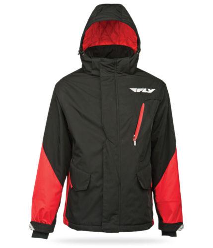 Fly racing factory jacket - insulated, removable hood - red/black, mens sm/small