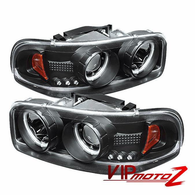 2000-2006 gmc yukon new ccfl dual halo led projector black headlight assembly