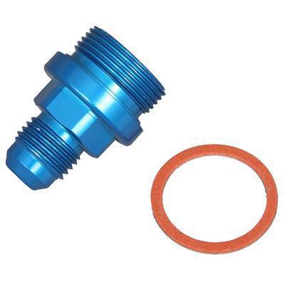 Summit 220663 fitting carburetor inlet -6 an to 7/8-20" male thread blue ea