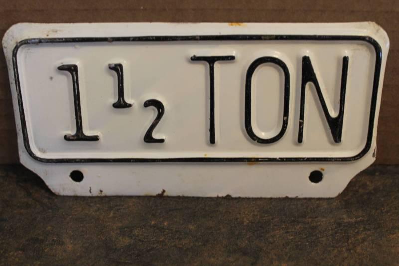 Rare 1 1/2 ton pickup truck license plate topper accessory chevy ford  gmc tag#2