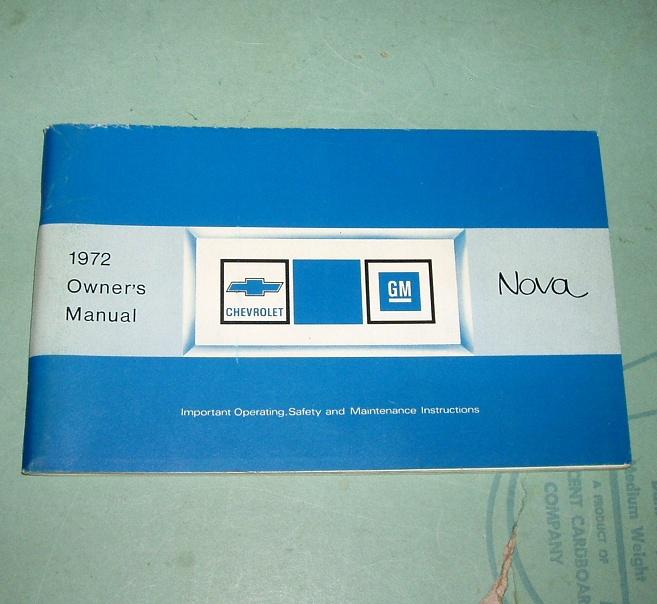 1972 chevrolet gm canada nos original nova owners manual 737080 2nd edition ss