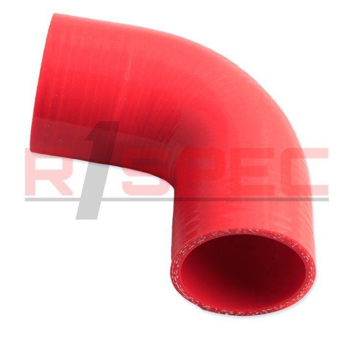 Universal red 2.25'' to 2.5'' 3 ply 90 degree reducer silicone hose coupler rd