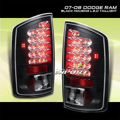 Black housing new sets l+ r red led tail lights lamps