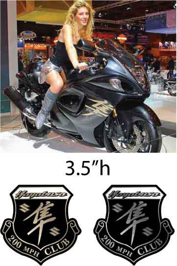 Hayabusa 200 mph club 2x decals 3.5" logos busa 1300r