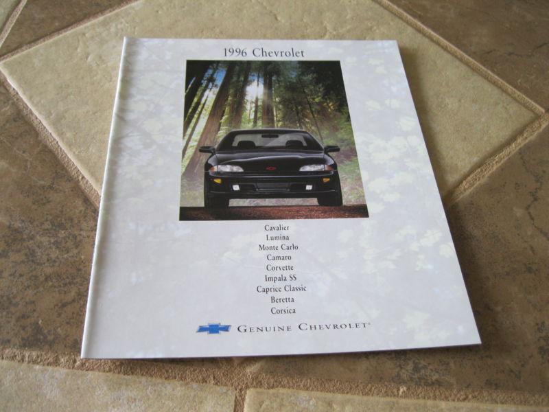 1996 chevrolet full line corvette camaro cavalier impala ss sales brochure