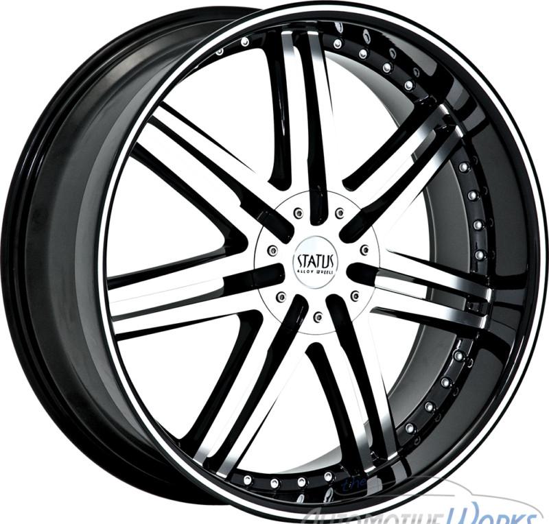 1 - 20x9 status game 6x139.7 6x5.5 +15mm machined black rim wheel inch 20"