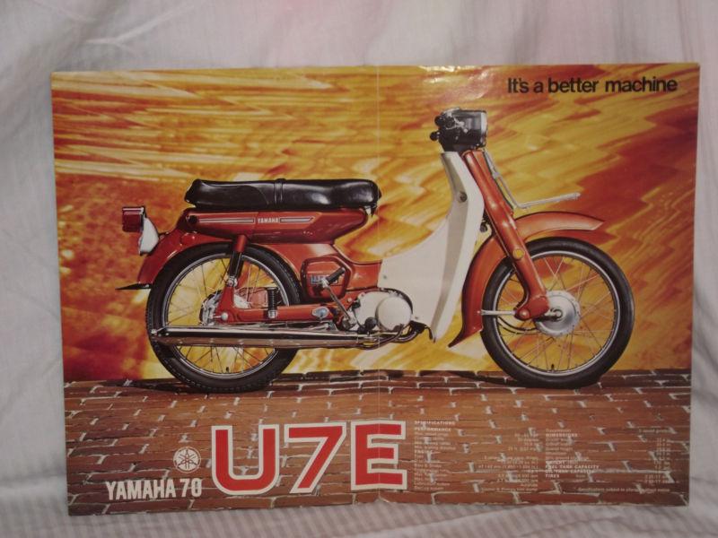  yamaha 70 step-thru u7e motorcycle  original vintage dealer brochure 