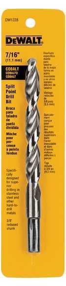 Dewalt tools dew dw1228 - drill bit, cobalt - split point; wood, metal or pla...