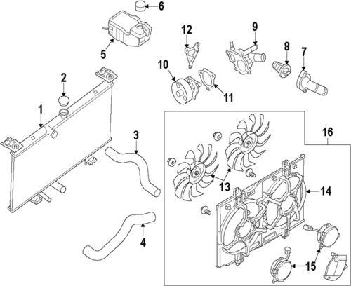 Nissan oem 21483jg30a cooling fan-fan shroud