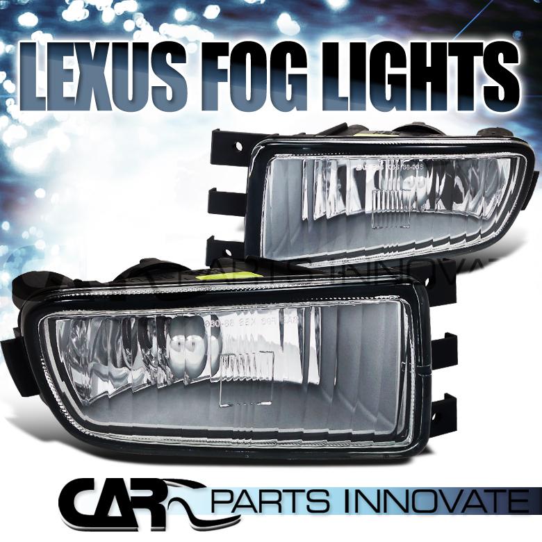 1998-2005 lexus gs300 gs400 gs430 clear lens fog lights driving bumper lamp