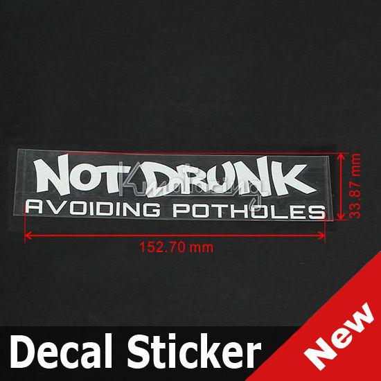 *not drunk* avoiding potholes decal vinyl drift rally car silver-white sticker