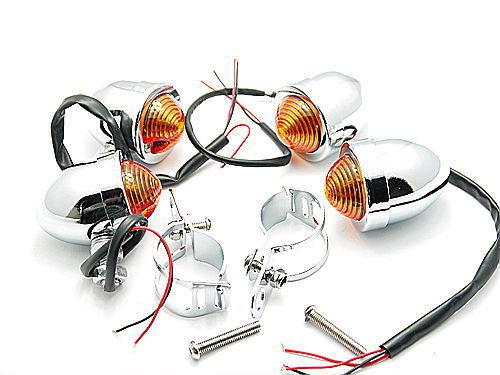 30mm-45mm 4xamber turn signal light for harley  honda suzuki yamaha chrome