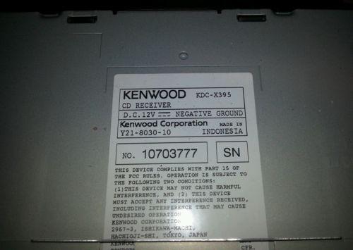 Kenwood excelon kdc-x395 usb/aux/sat 