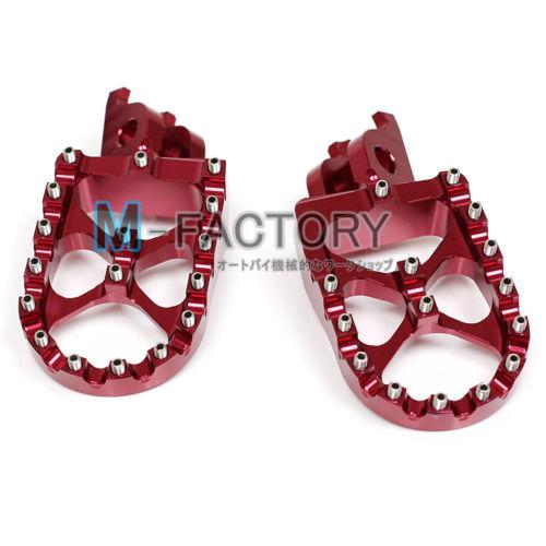 Red mx bike cnc foot pegs for kawasaki kx 450f 2007-2011 07 08 09 10 11