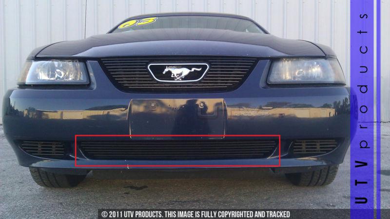 1999 - 2004 ford mustang v6 gt bumper 1pc billet grille black 99 00 01 02 03 04 