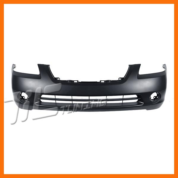 02-04 nissan altima black unpainted primed front bumper cover w hole