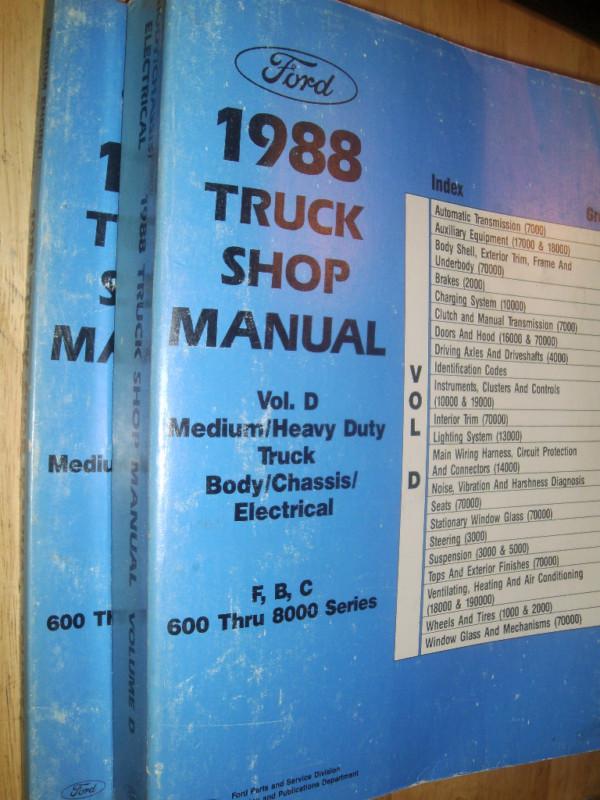 1988 ford medium / heavy truck shop manual set original fomoco books