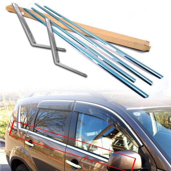   window molding trim line exterior for 07~13 mitsubishi outlander ex 6 pcs