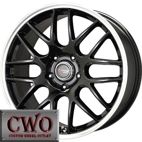 18 black drag dr-37 wheels rims 5x112 5 lug vw passat audi a4 mercedes c s class