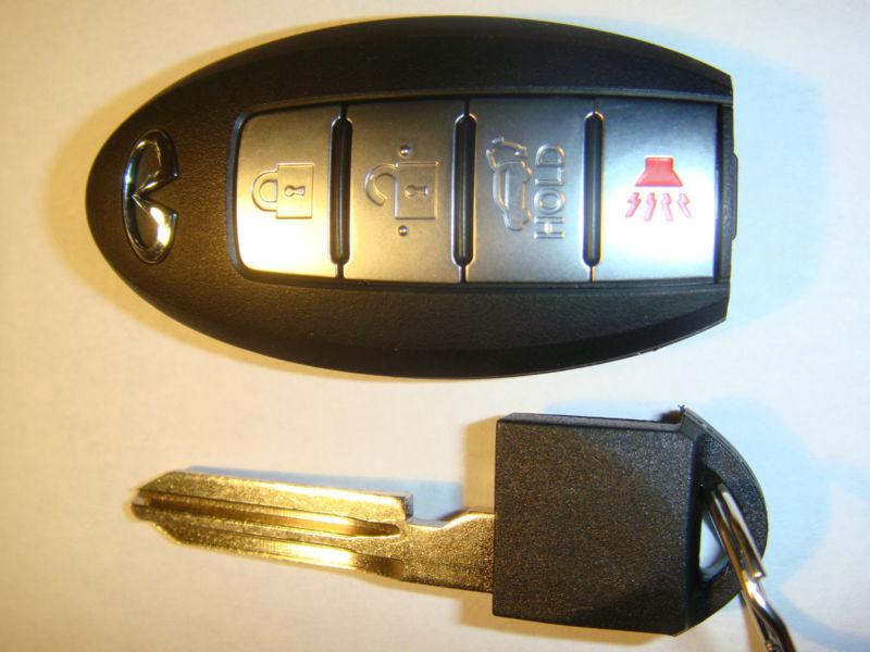 1 used 2011-2013 infiniti m37 m56 cwtwb1u787 smart key w/uncut emergency key