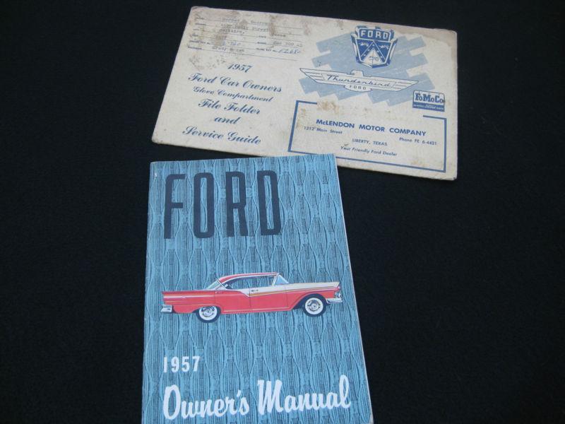 1957 ford owner's manual with service folder - original