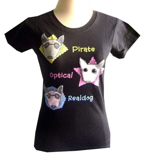 New beauty love pirate optical realdog dog women girl black short t-shirt sz s