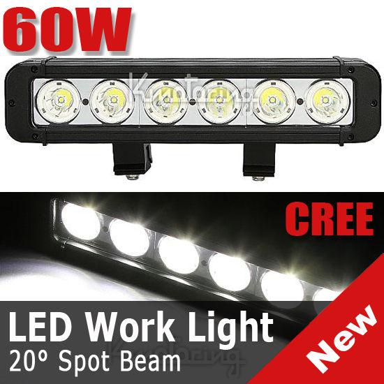 11inch 60w cree spot beam led work light bar offroad 4wd single row pickup ip67