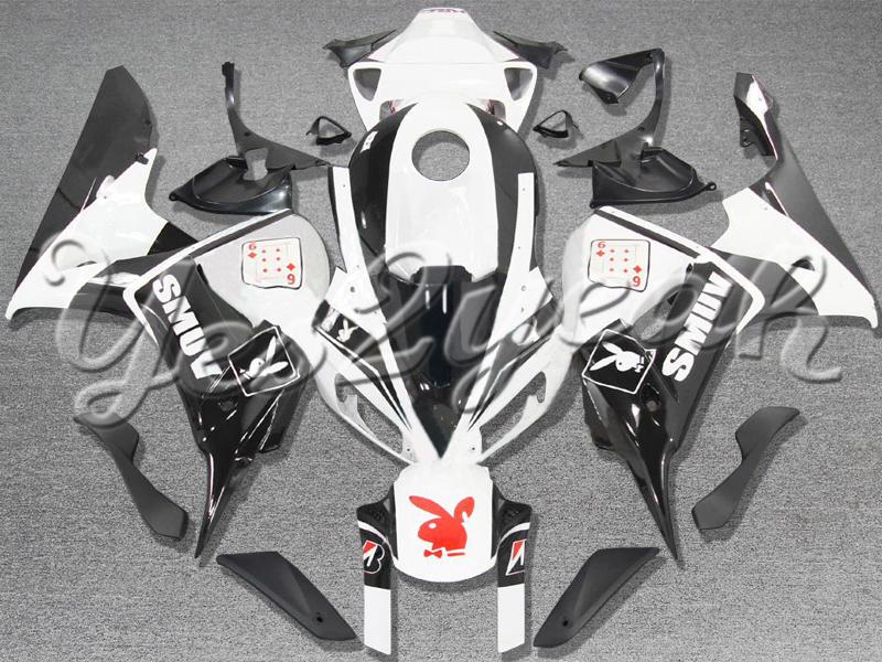 Injection molded fit fireblade cbr1000rr 06 07 white black fairing zn766