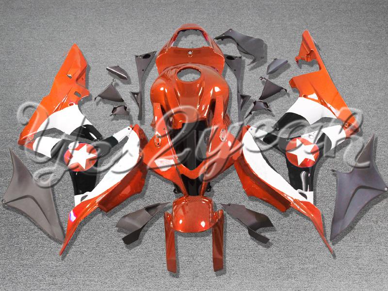 Injection molded fit 2007 2008 cbr600rr 07 08 big star orange fairing zn653