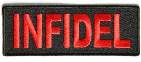 5 x infidel patch sew/iron  leather biker men&#039;s vest patch