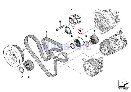 Bmw genuine deflection pulley - alternator a/c ac power steering belt e71 887