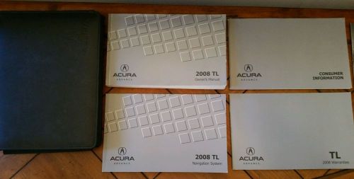 2008 acura tl owners manual set w/ case &amp; navigation