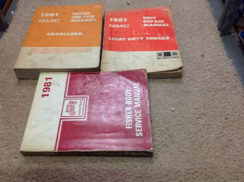 1981 gmc caballero truck service shop repair workshop manual set w unit &amp; body